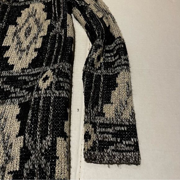 Lucky Brand Women's Open Front Long Cardigan Sweater Size XS Black and silver - Picture 5 of 9